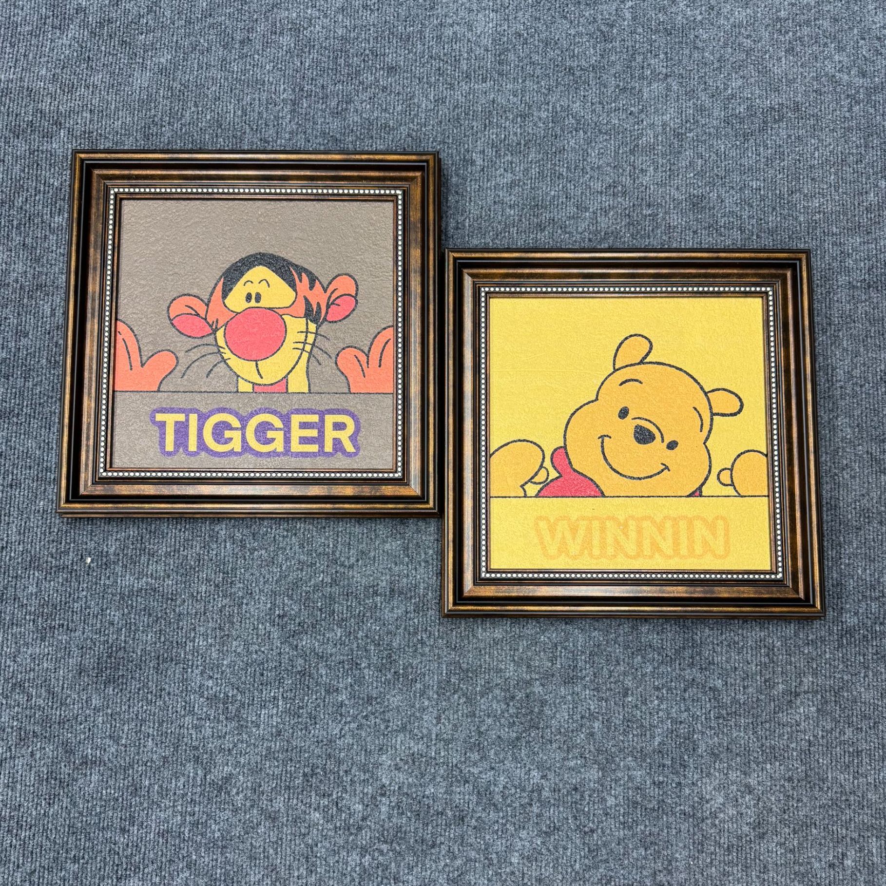 C美式儿童房卧室挂画床头装饰画女孩男孩卡通动物壁画两联4040