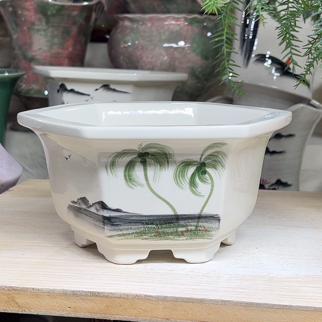 陶瓷绿植多肉微瑕花盆外口径：15*9.5