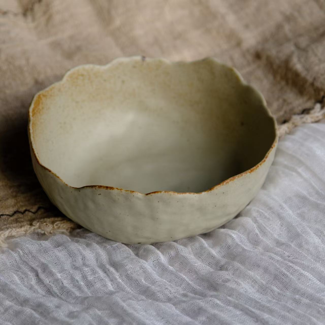 小喜宅 秋香花边沙拉碗（口径约16.5cm）