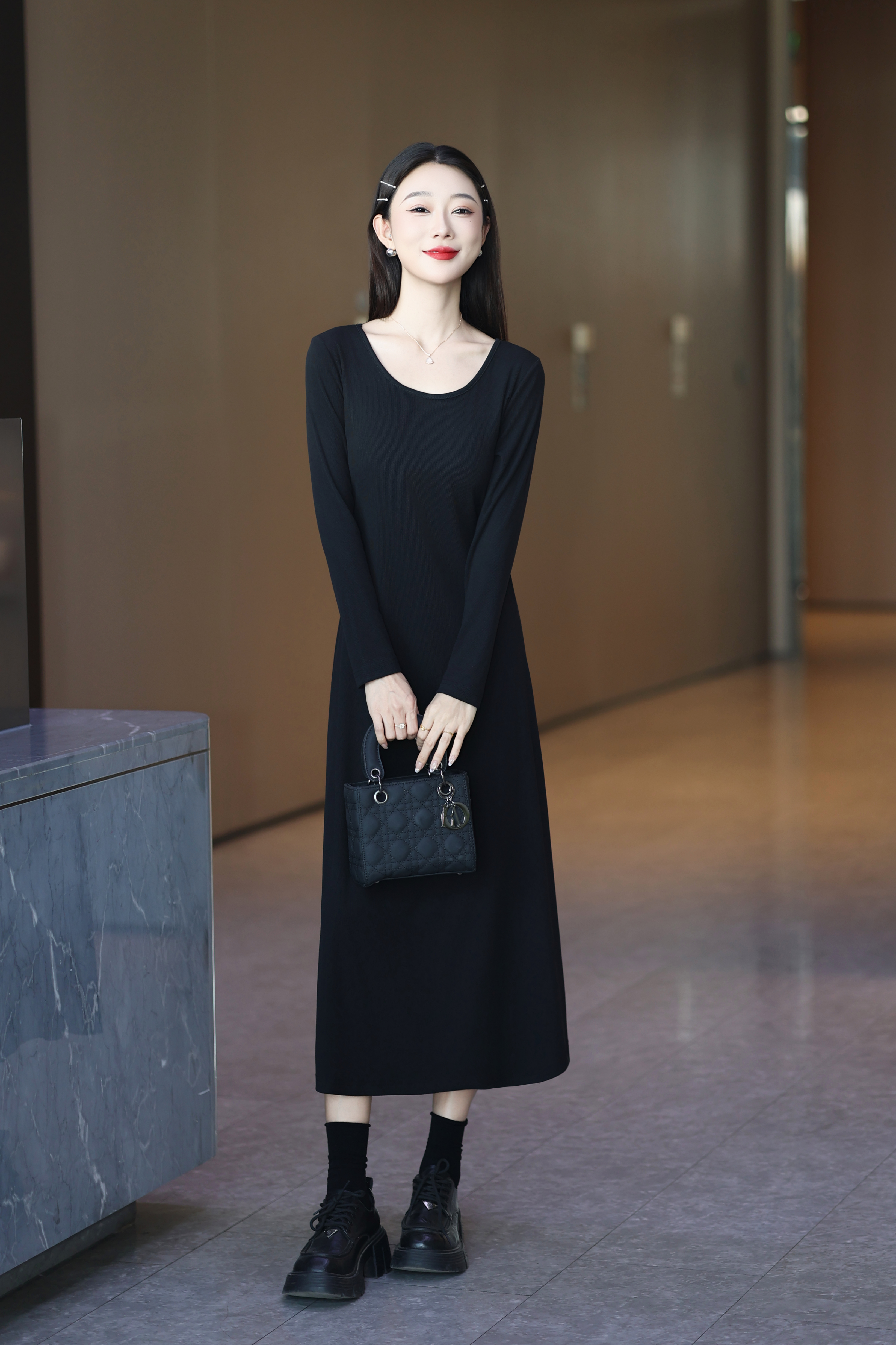 【正品现货运费险】百搭时尚新款垂感长款女士高级感显瘦连衣裙2588