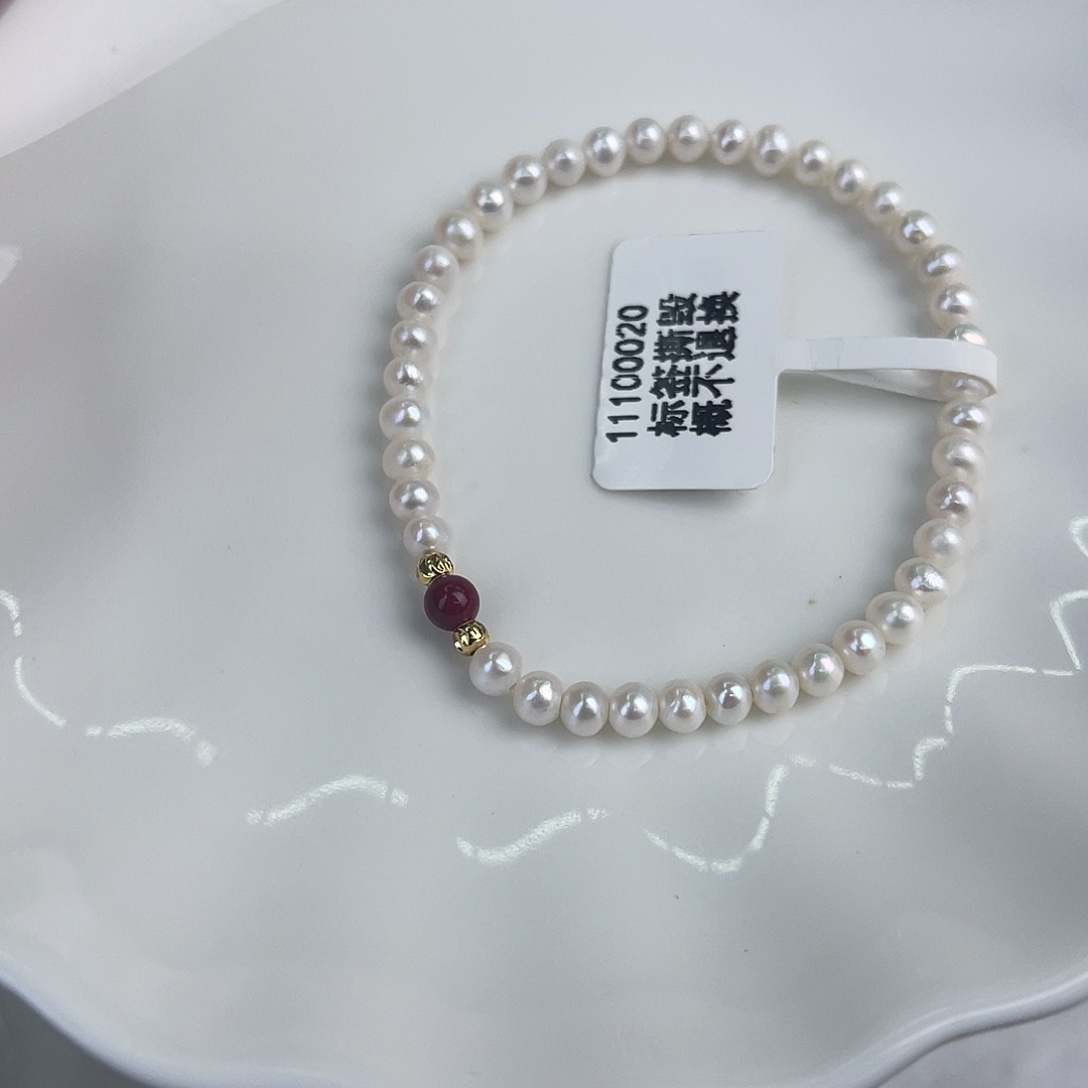 项链淡水珍珠银S925镶嵌