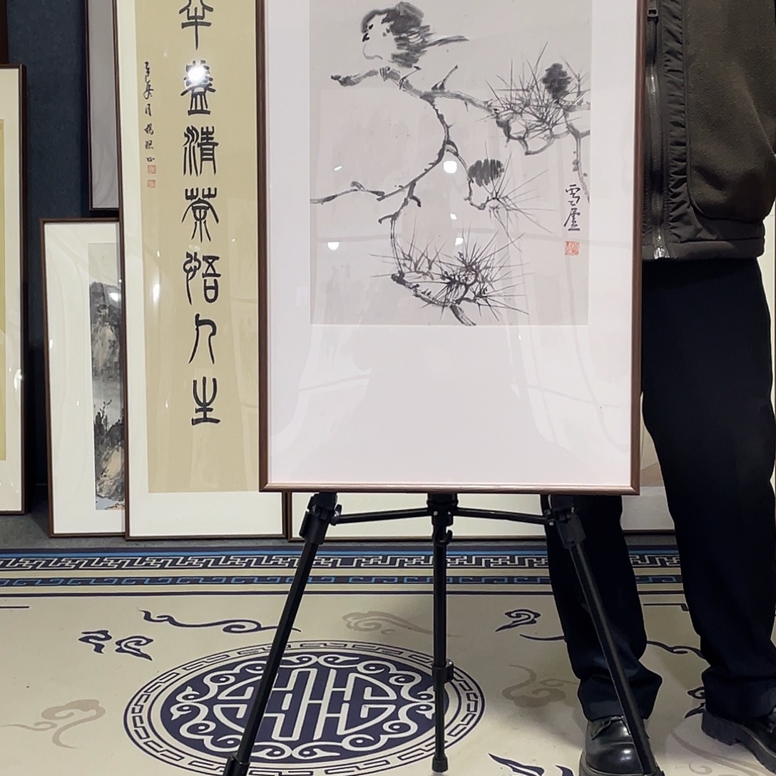 国画手绘画作品带框