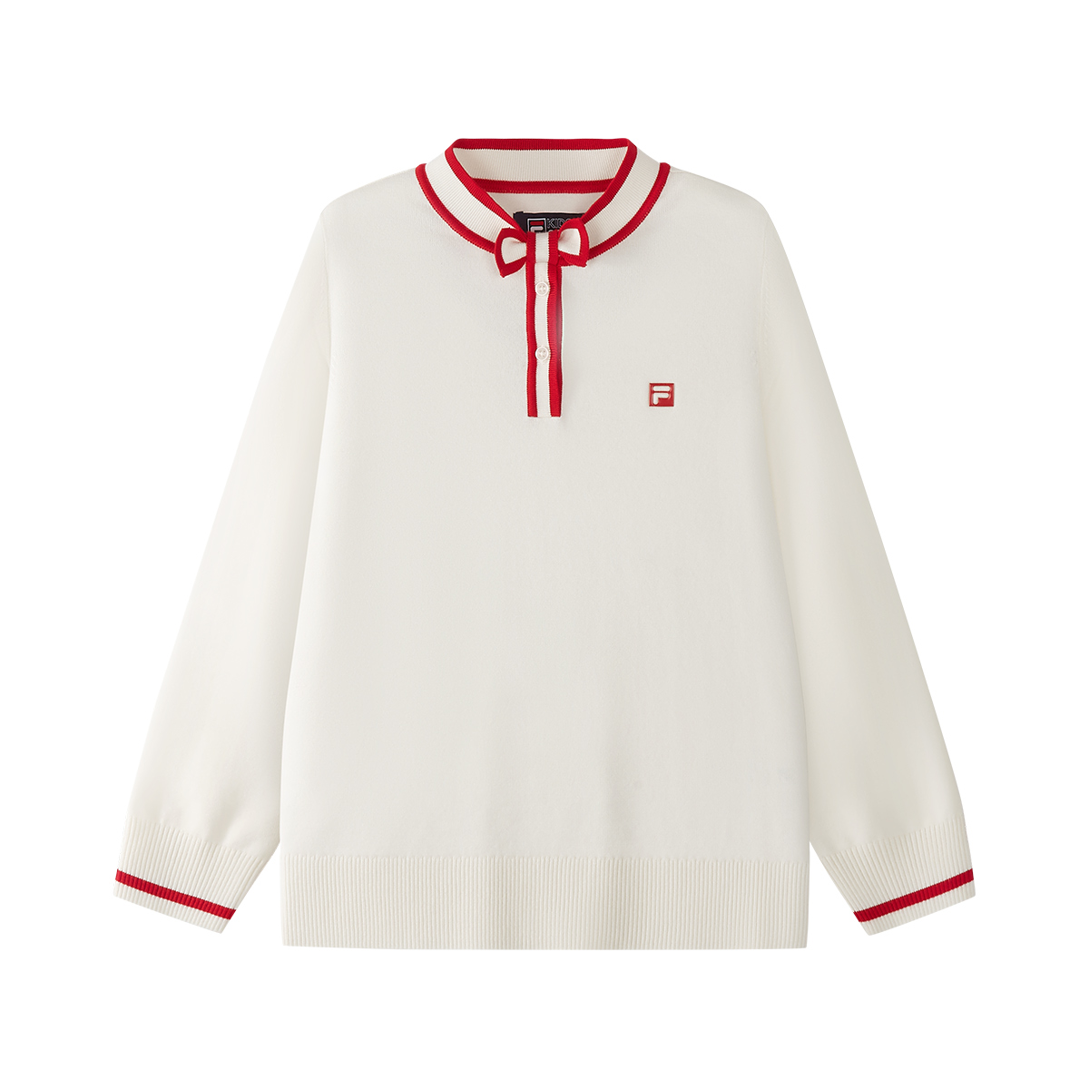 FILAKIDS斐乐儿童【竞赛系列】女大童春季新套头编织衫K12G613403F