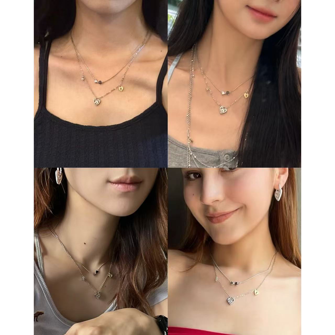 铜合金锆石项链 小众设计百搭ins项链49322