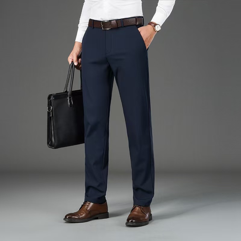 H301-500男款孤品春秋商务男裤宽松直筒百搭弹力男裤休闲裤男