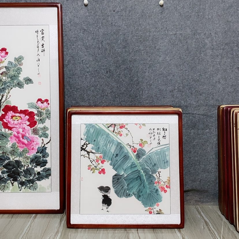 【闪购商品】国画书画作品带框65×65厘米