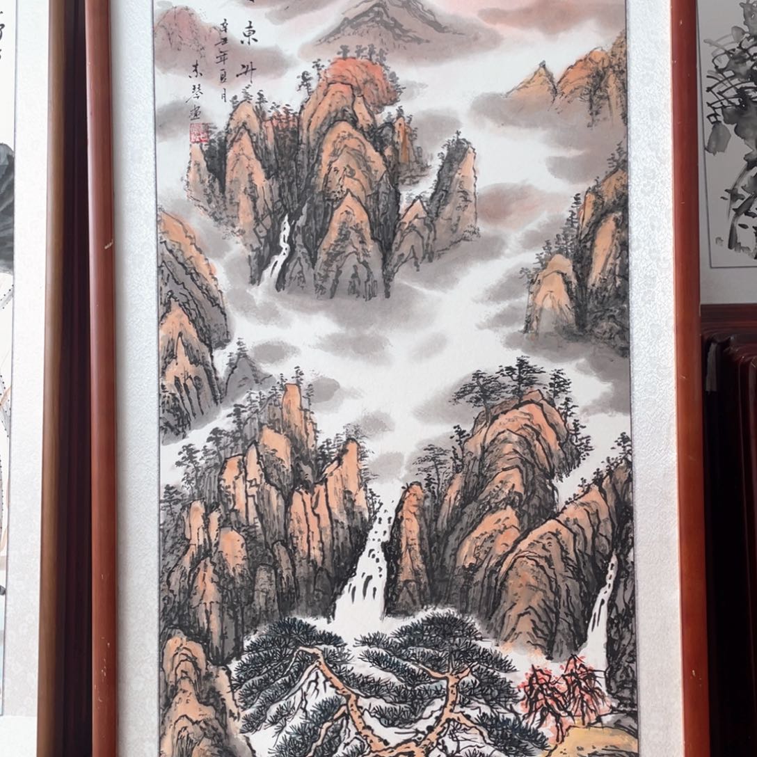 国画带框尺寸63*123厘米