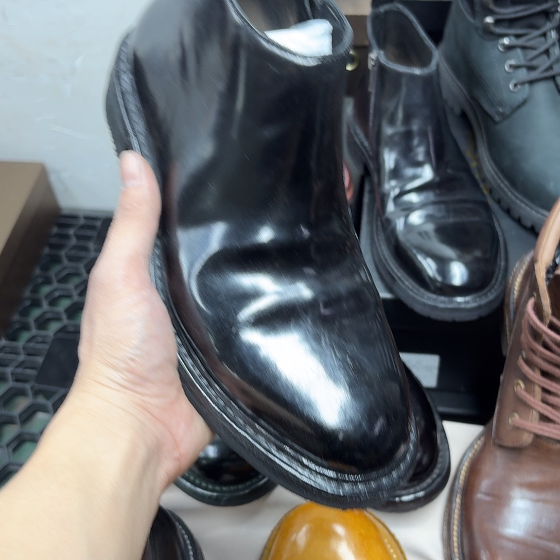 麂皮（革）马皮（革）微瑕拉链款切尔西黑色38码