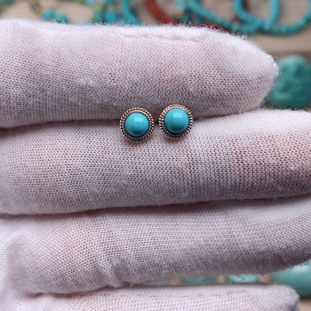 绿松石挂件银S925镶嵌