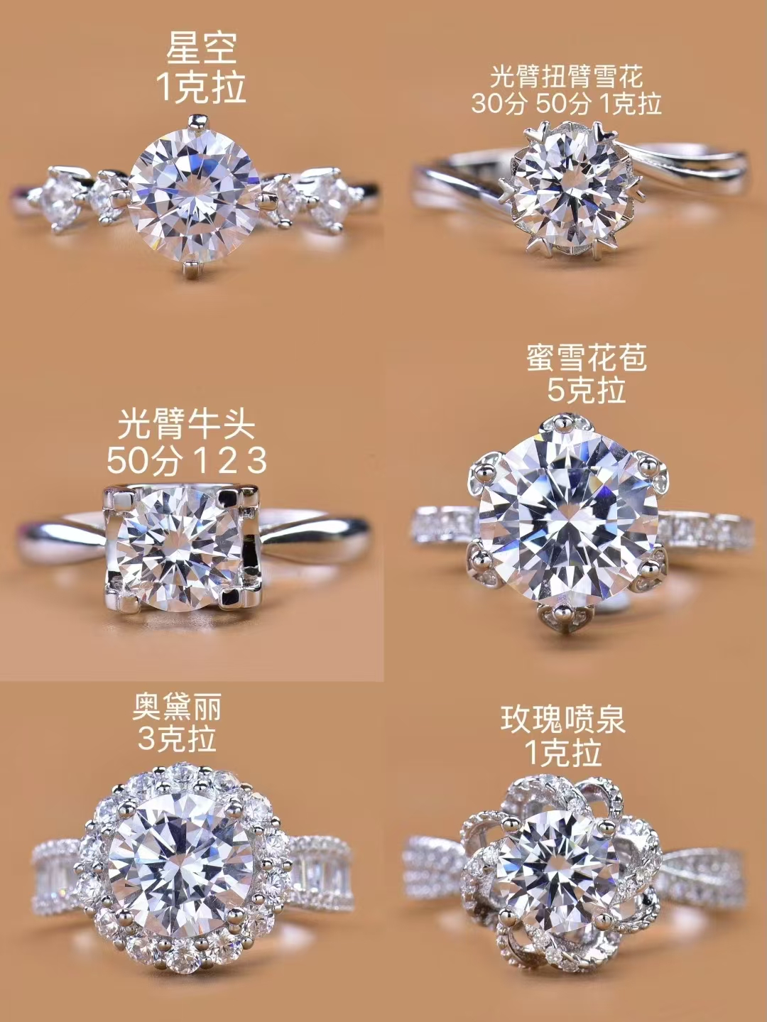 INNLI/银狸 足银莫桑石戒指 银狸戒指备注款式链接