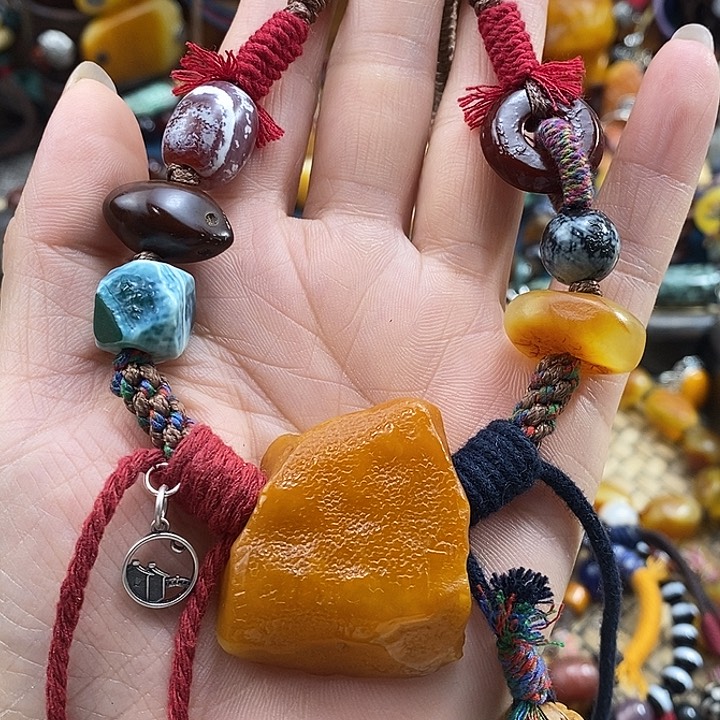 未镶嵌项链蜜蜡项链