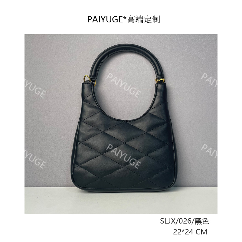 SLJX/026/黑色 Paiyuge高端订制女士手提单肩包斜挎包026