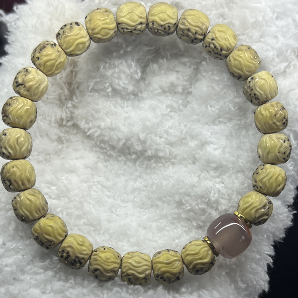 星月菩提 手串 时光龙须 9.5mm 100颗金星 鸡油黄