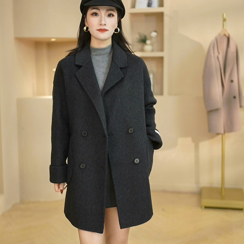 双面羊毛大衣女2025年新款手工缝制厂家直销女士外套气质时尚