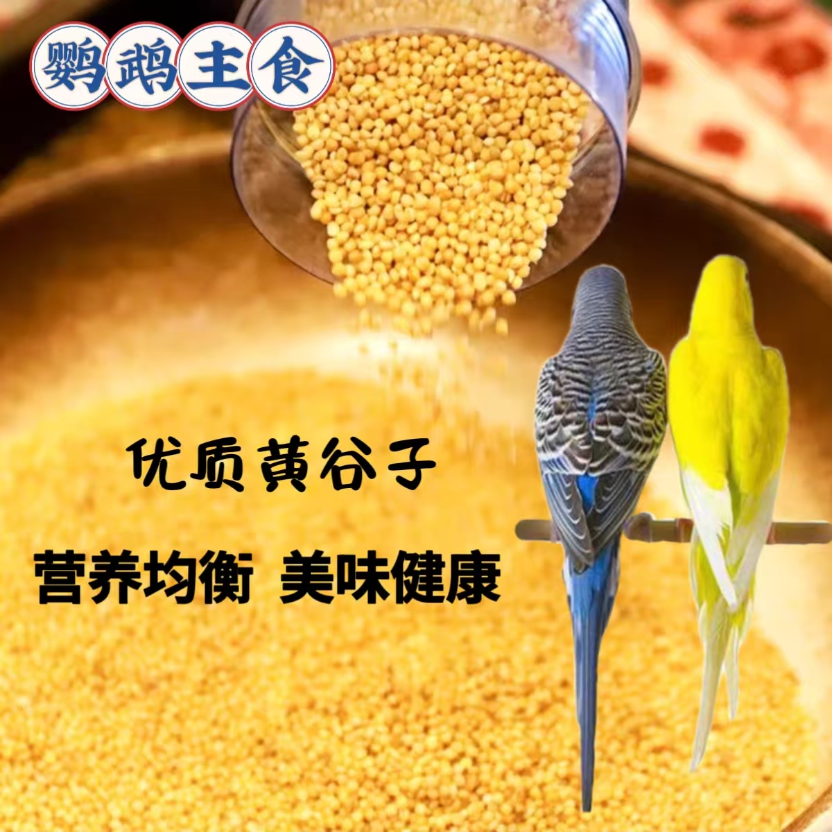 新黄谷子带壳小米鹦鹉饲料虎皮玄凤牡丹专用鸟食粮食