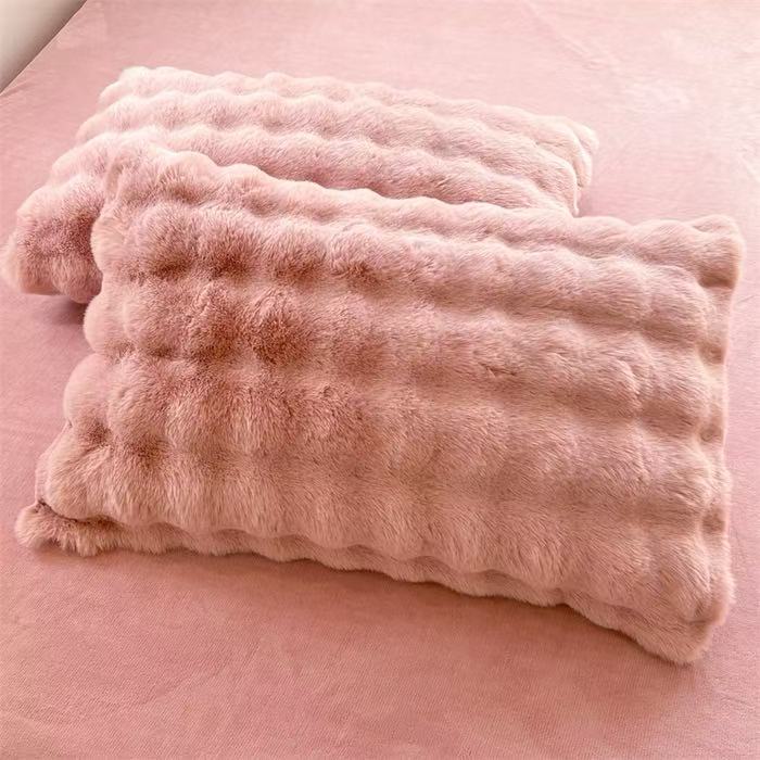 休闲风双面款舒适四季冬季枕套简约靠枕枕芯毛绒双面