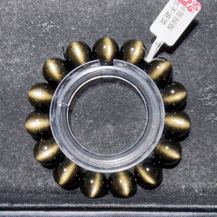 黑曜岩手串未镶嵌喵*0