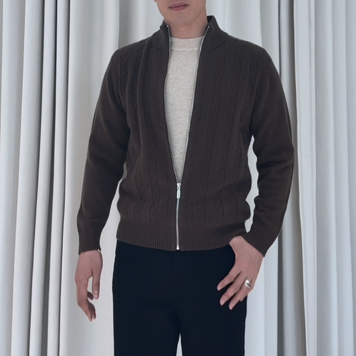 12-28男款时尚休闲气质百搭开衫