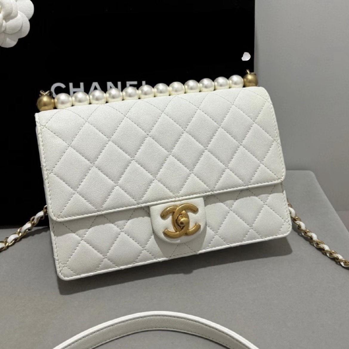 95新 Chanel/香奈儿 【娇】19SS CF 口盖包 21 皮革S 28开 518153