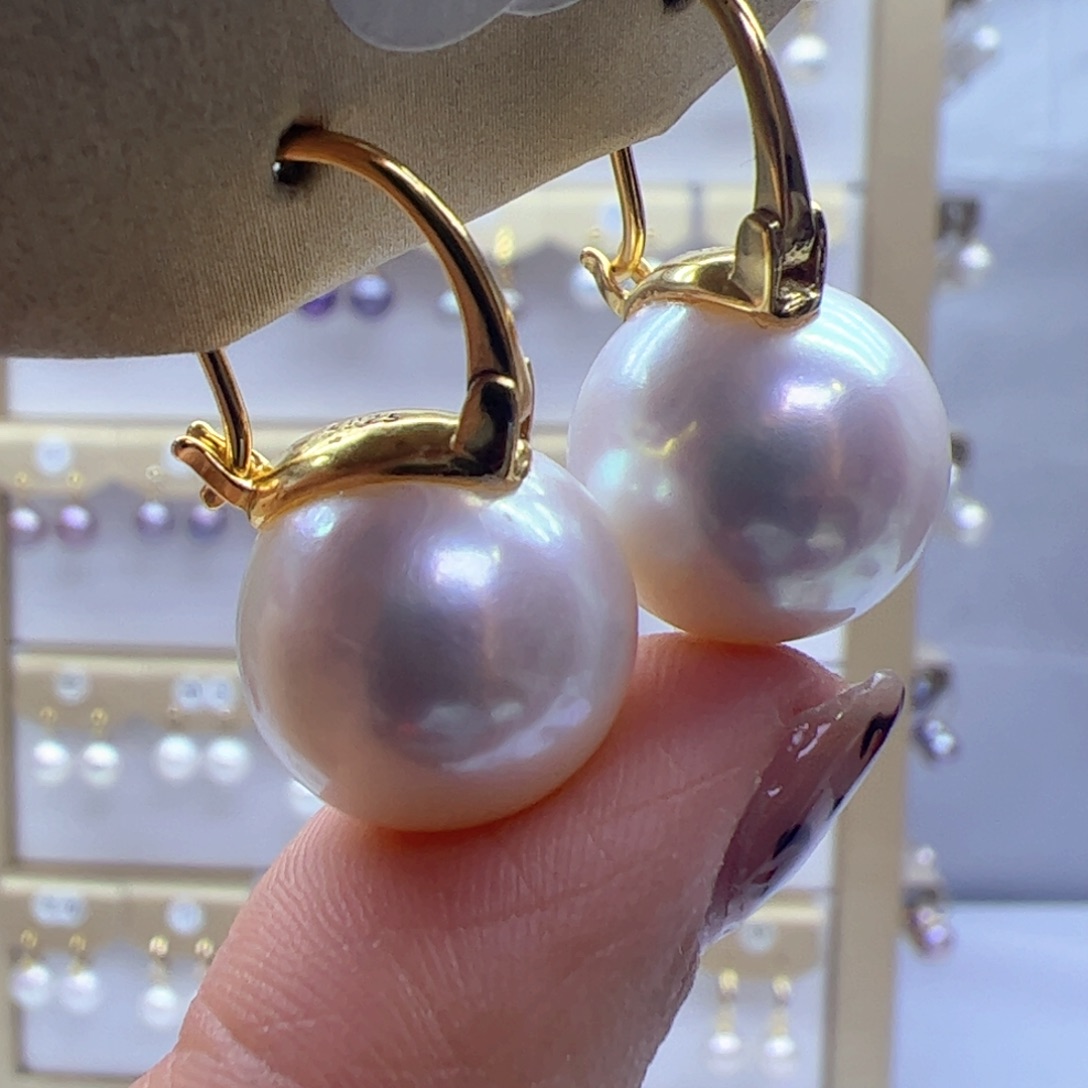 淡水珍珠耳饰银S925镶嵌