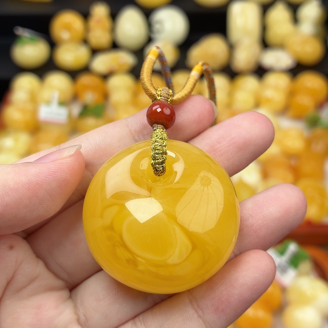 蜜蜡未镶嵌毛衣链蜜蜡