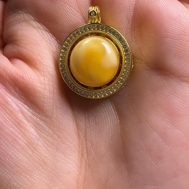 蜜蜡银S925镶嵌吊坠(不含链)吊坠