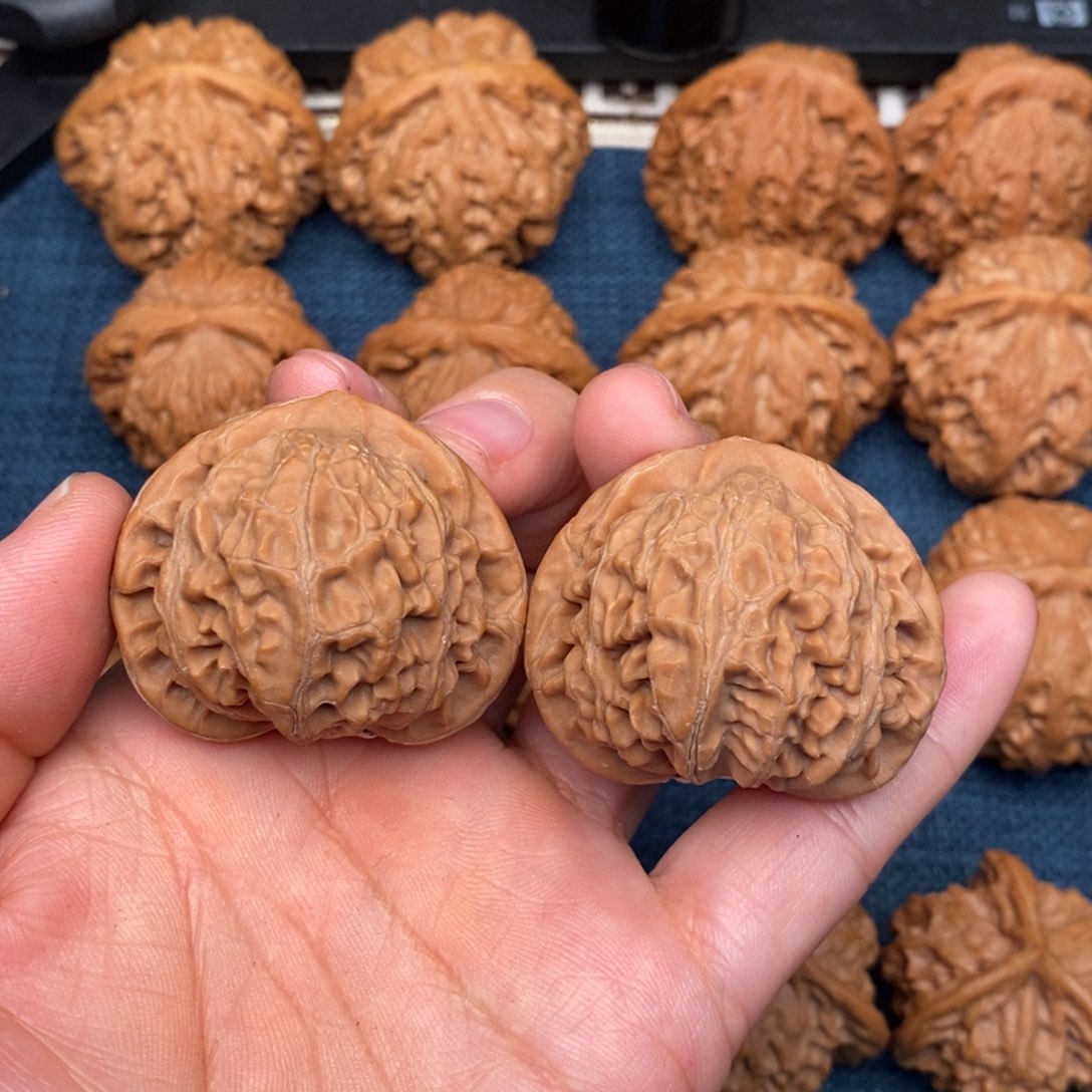 文玩核桃把件42全品宫灯蜡皮