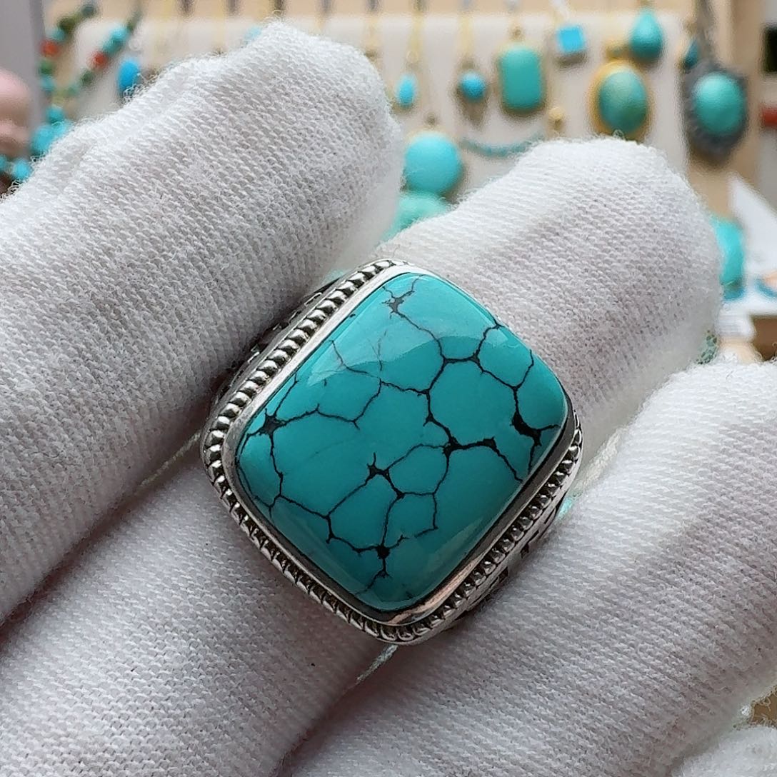 绿松石珠宝奇石银S925镶嵌