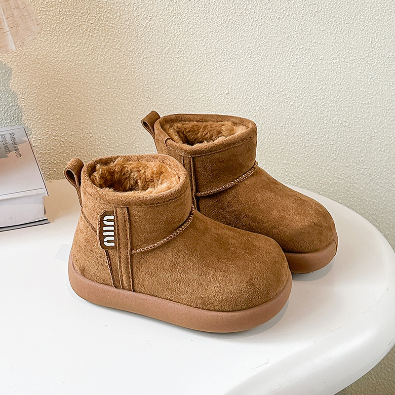 ABC儿童雪地靴冬季新款女童鞋子男孩加厚大棉鞋防滑男童保暖冬鞋