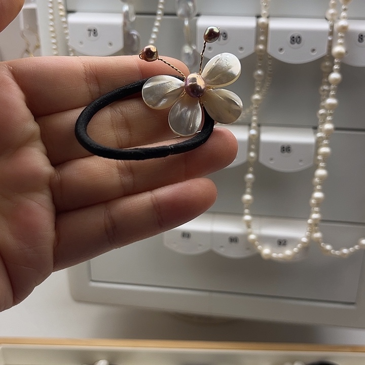 淡水珍珠发饰未镶嵌