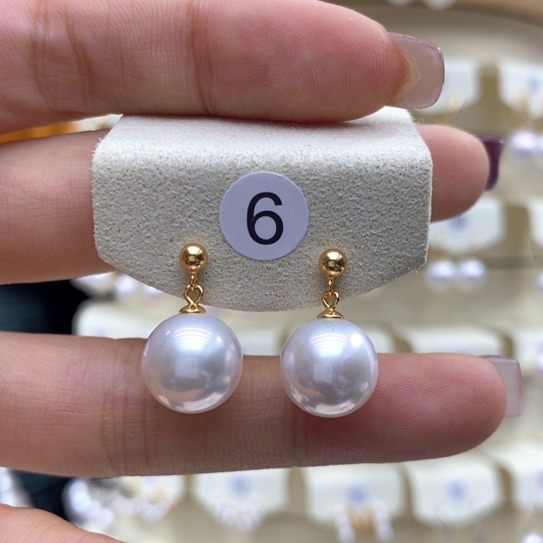 淡水珍珠耳饰银S925镶嵌