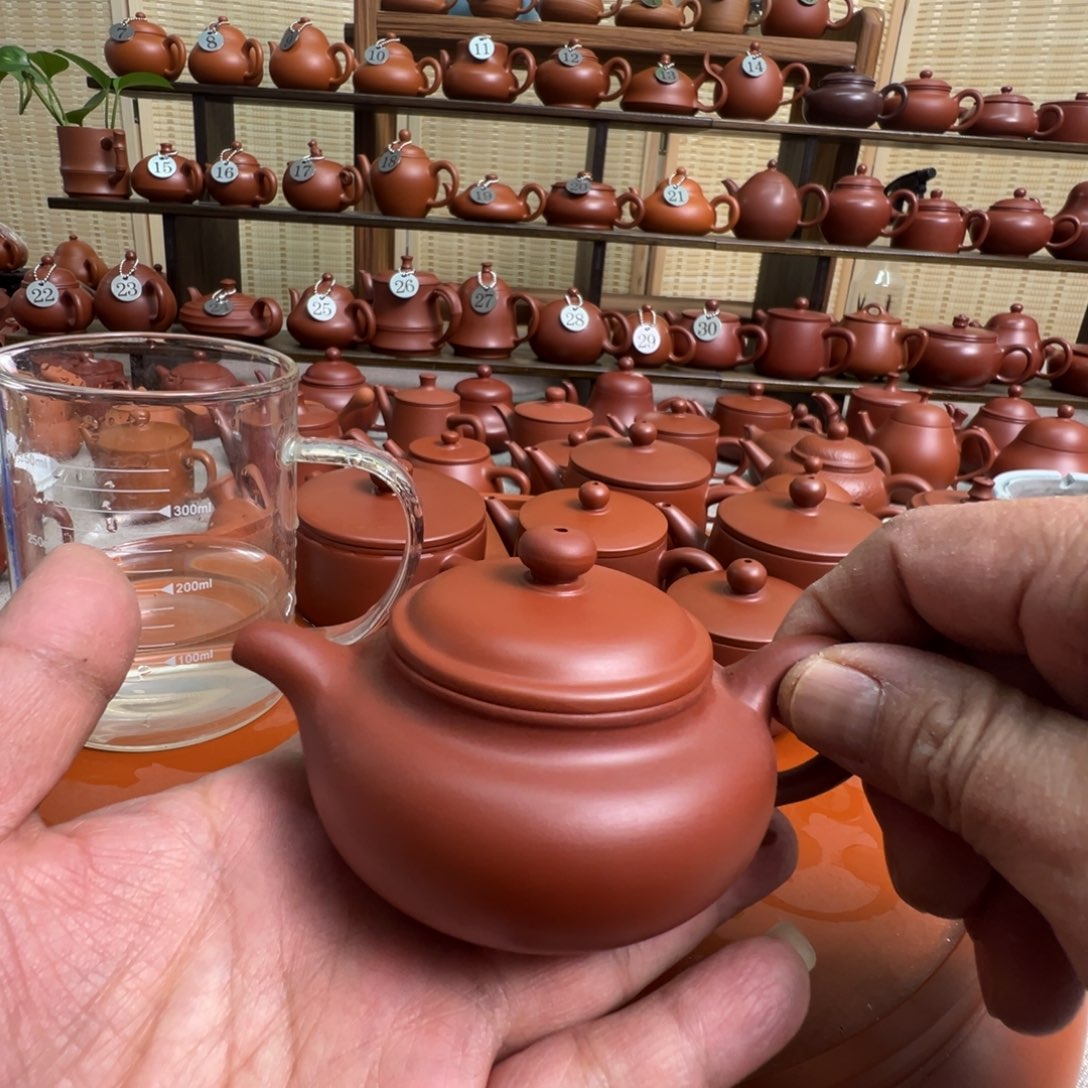 紫砂茶壶生*活潮州手拉朱泥壶，微瑕不退换