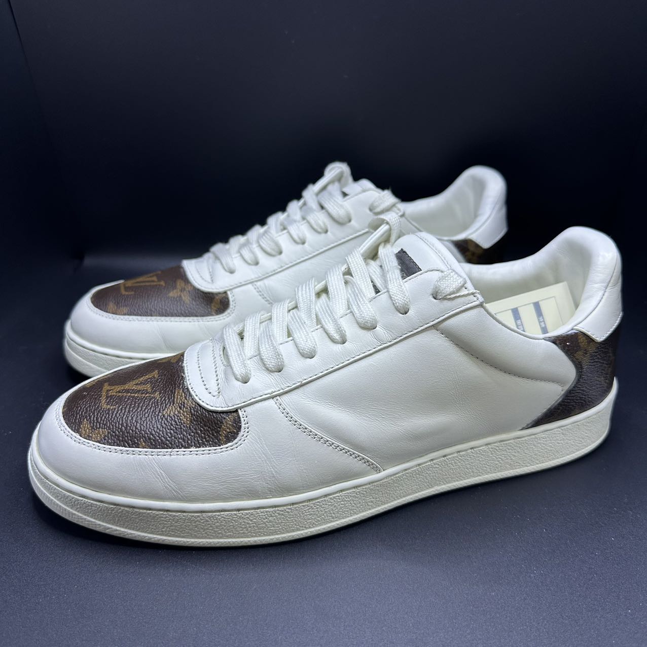 95新 LouisVuitton/路易威登 男士经典白棕色老花板鞋多尺码