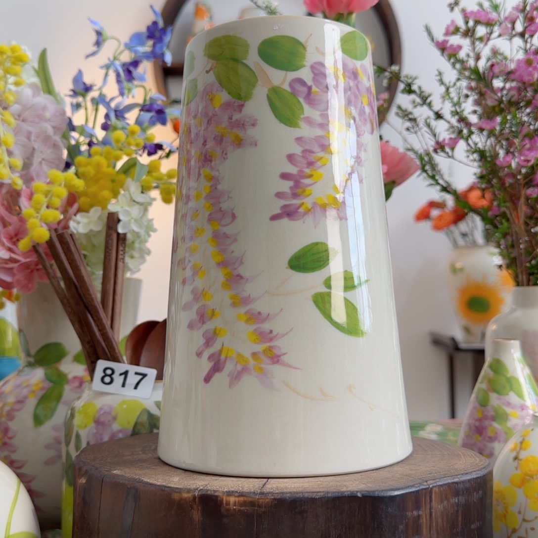 摆件景德镇陶瓷手绘小花瓶摆件无孔