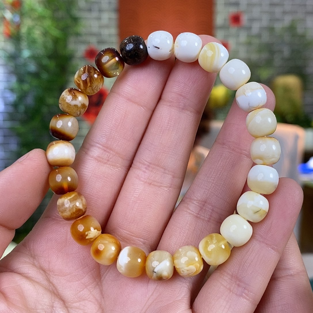 琥珀珠宝奇石未镶嵌蜜蜡手串8.5mm