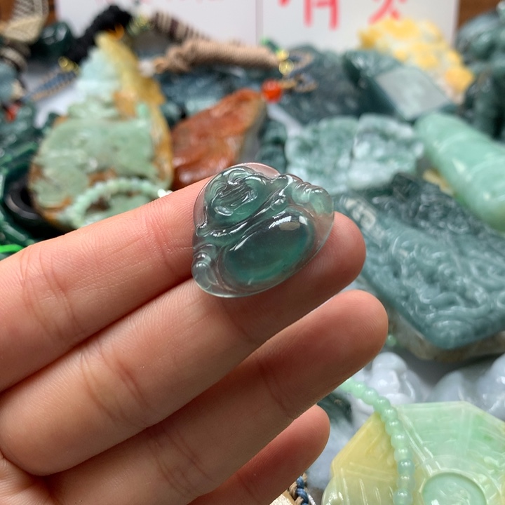 翡翠颈饰未镶嵌保真天然A货翡翠