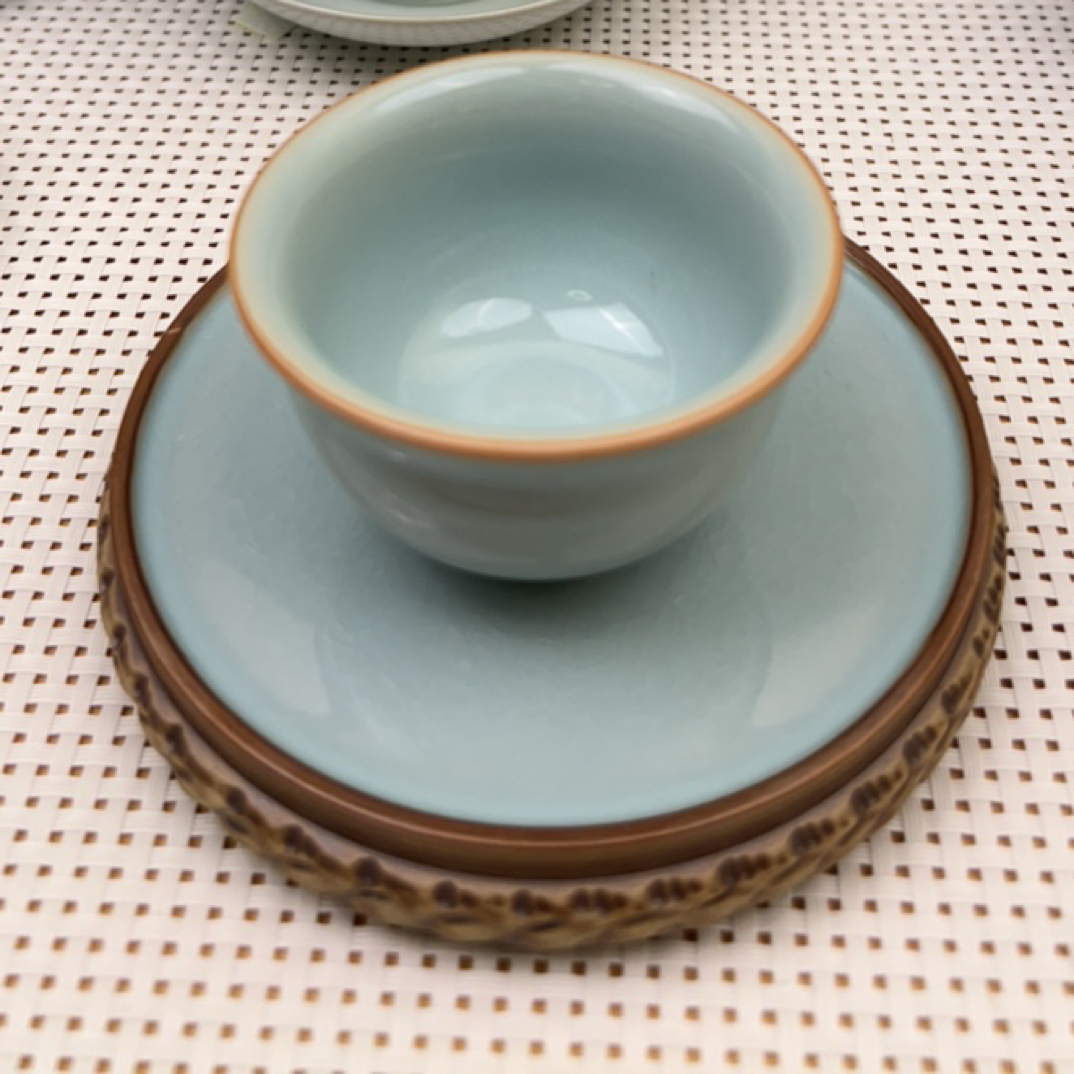 原产地原矿釉天青釉汝瓷压手杯