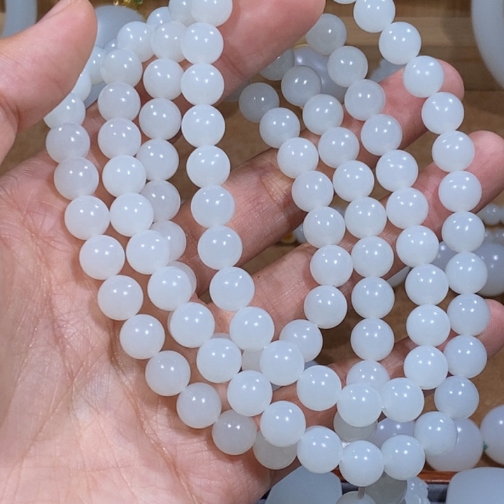 和田玉手串未镶嵌闲***宝