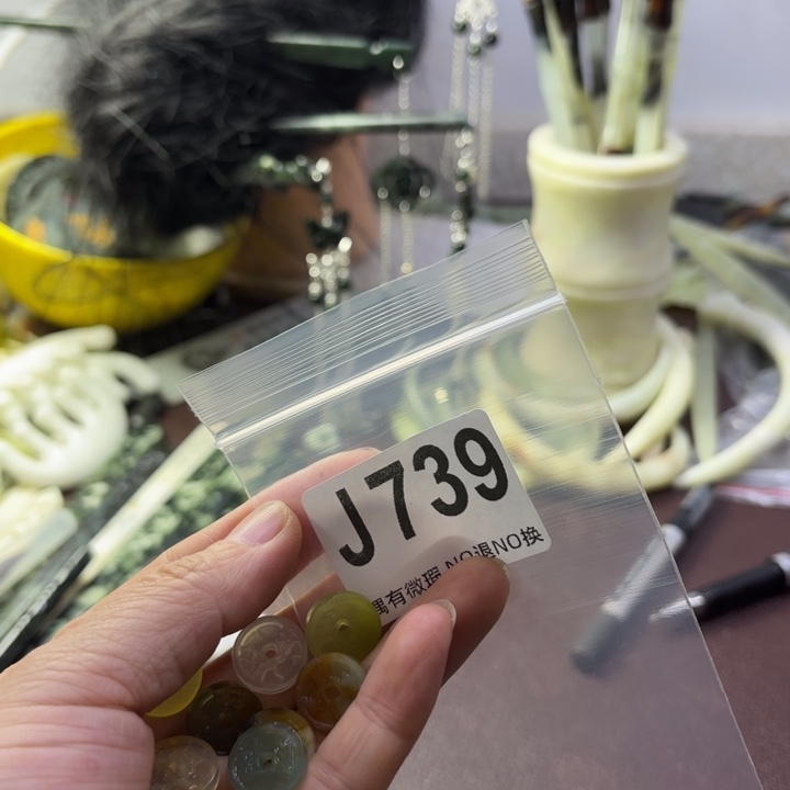 蛇纹石玉发饰合金魈****！