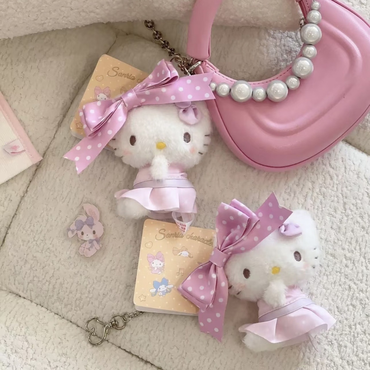 可爱美乐蒂hellokitty系列毛绒公仔挂件日系玩偶挂饰礼物萌