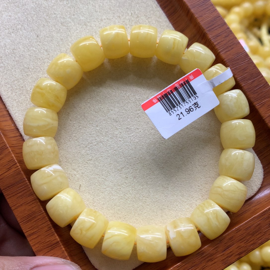 蜜蜡手链未镶嵌信****量蜜蜡