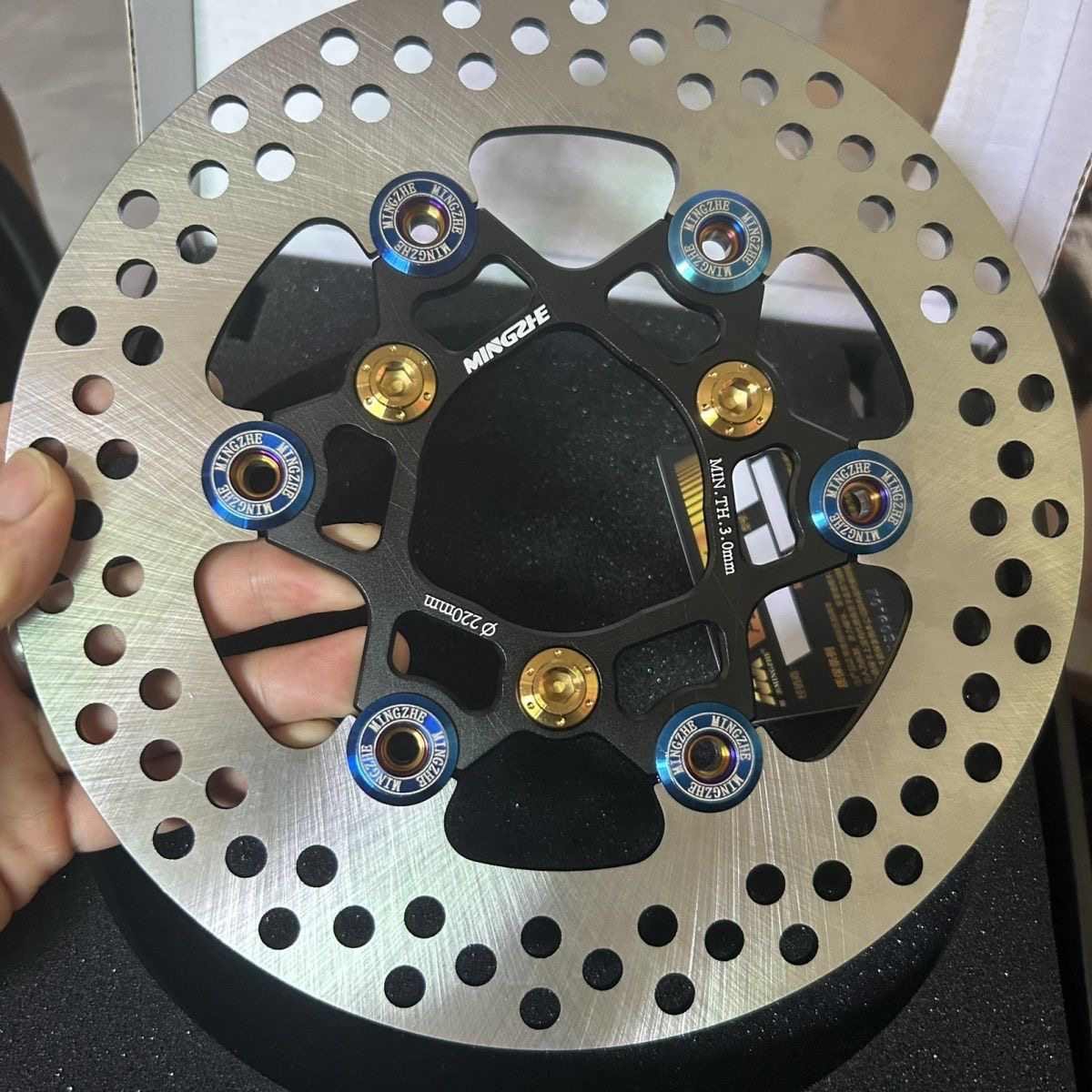 明浙MF8浮动飞机刹车盘半浮动盘220通用九号小牛雅迪x5猴子浮动盘