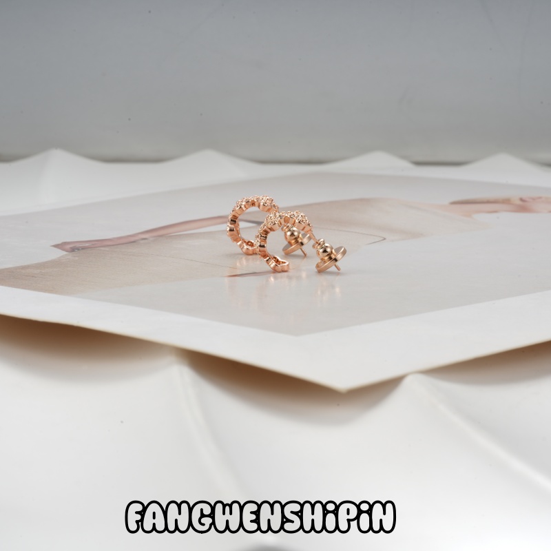 铜合金锆石耳饰 【镀K金】【925银针】耳环4784