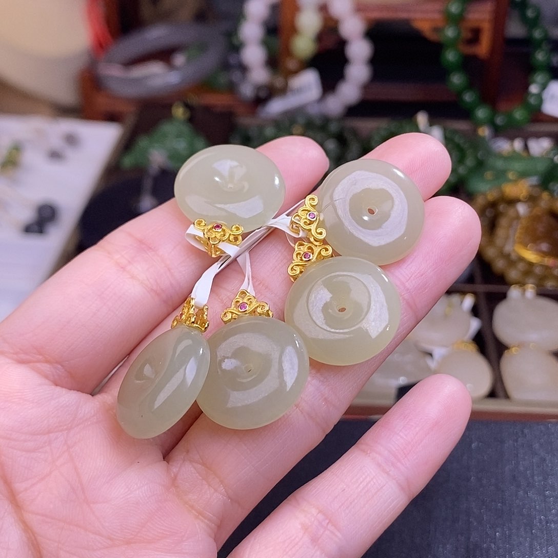 和田玉多样性发一 925.银晴水平安扣未镶嵌