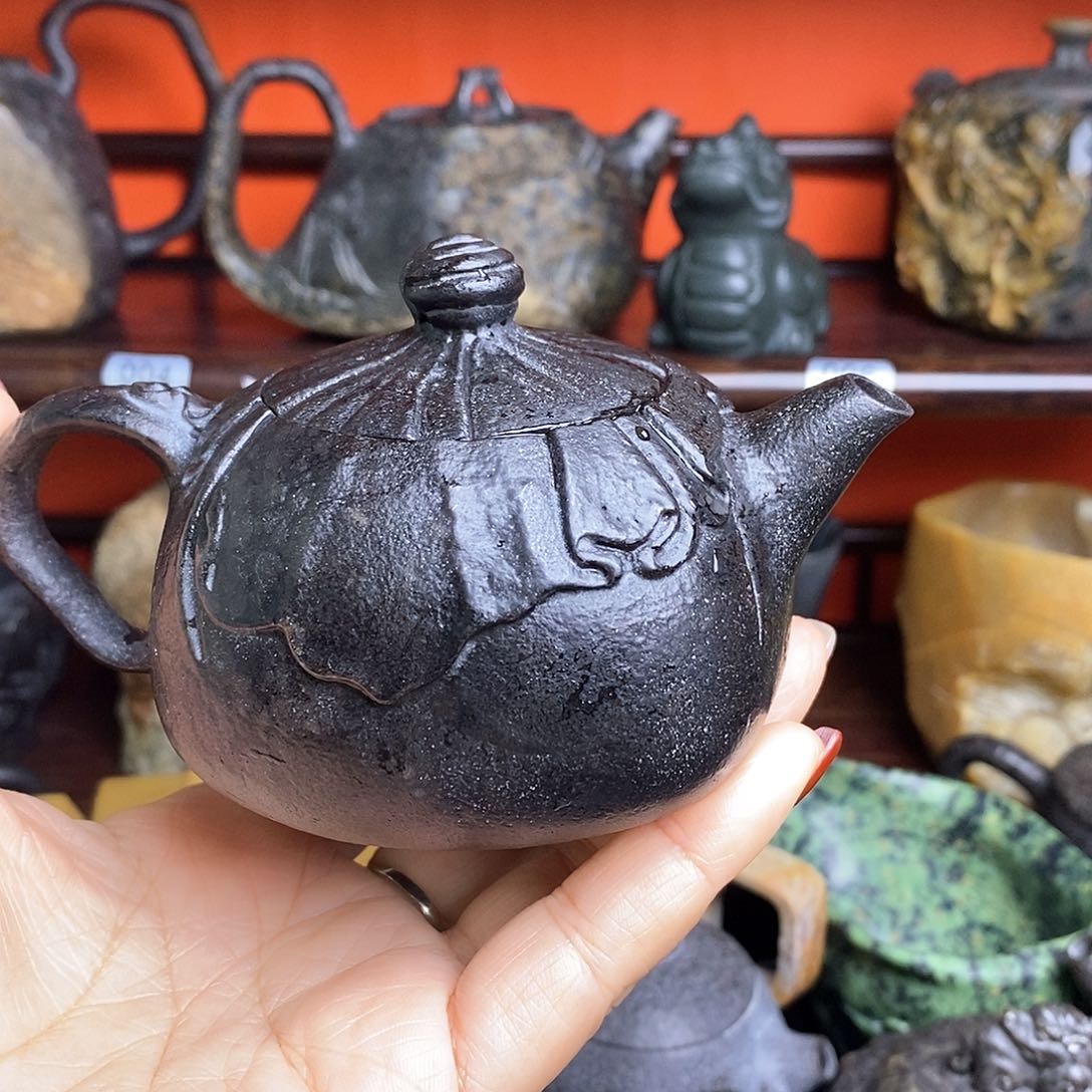 紫砂茶壶G****D冰碛岩包印壶容量140毫升