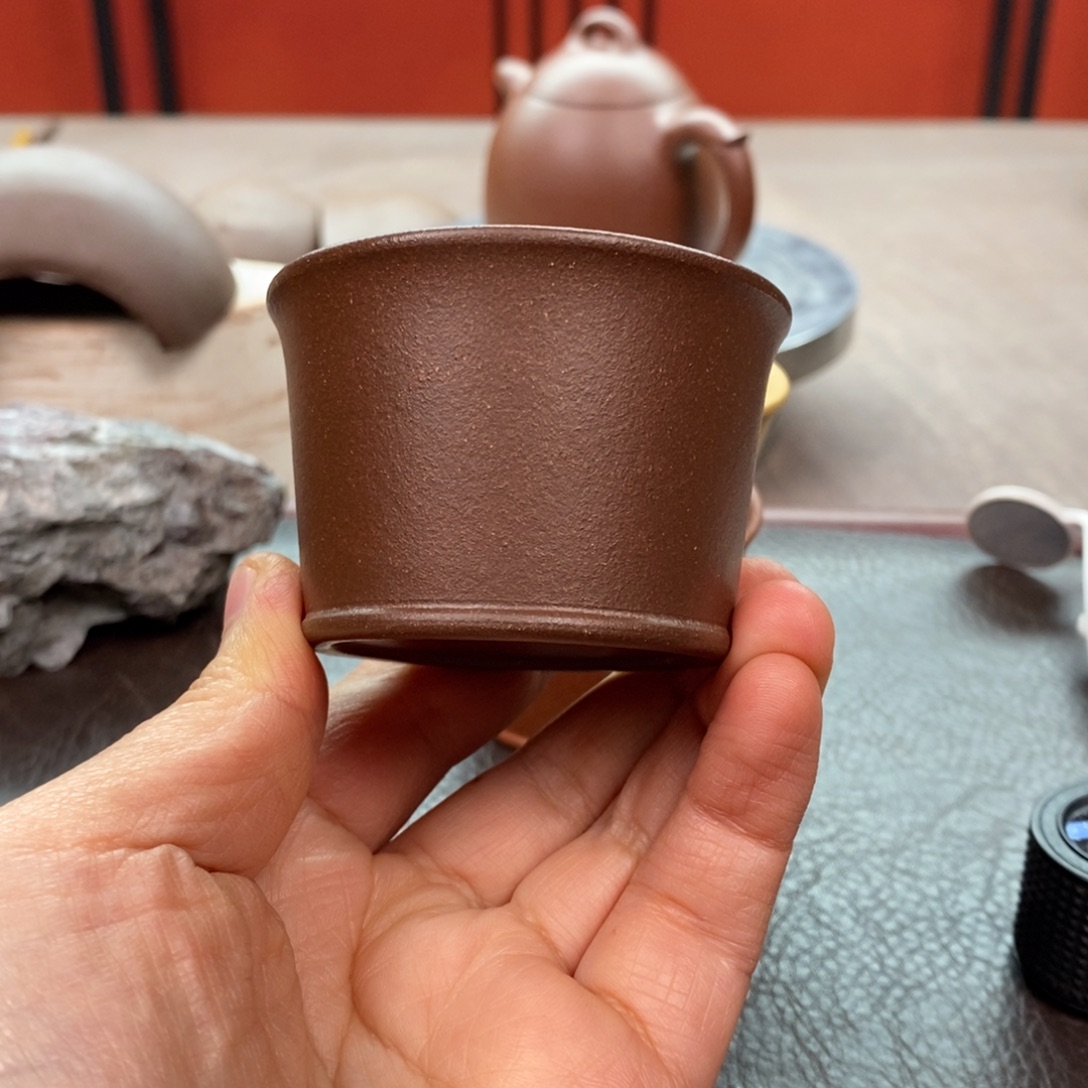 茶壶紫砂紫泥马蹄杯60cc