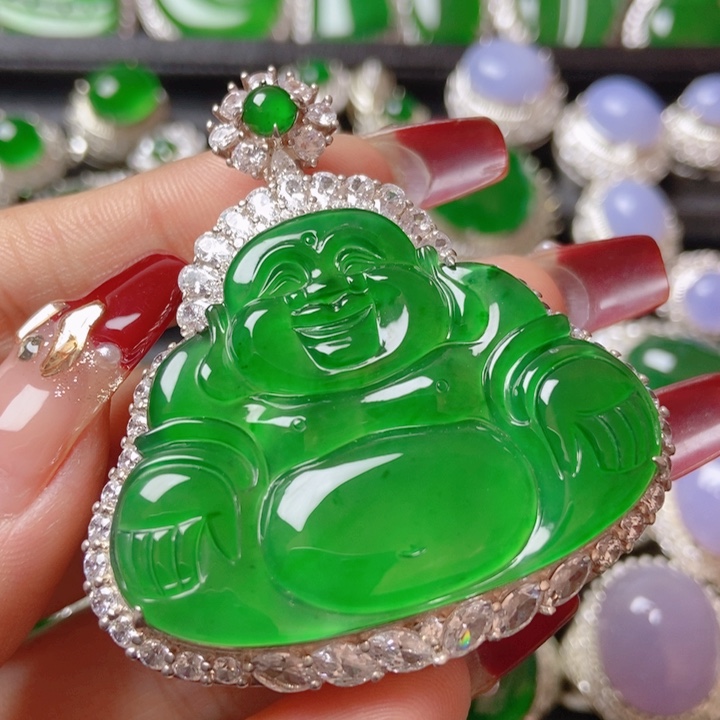 翡翠颈饰银S925镶嵌           