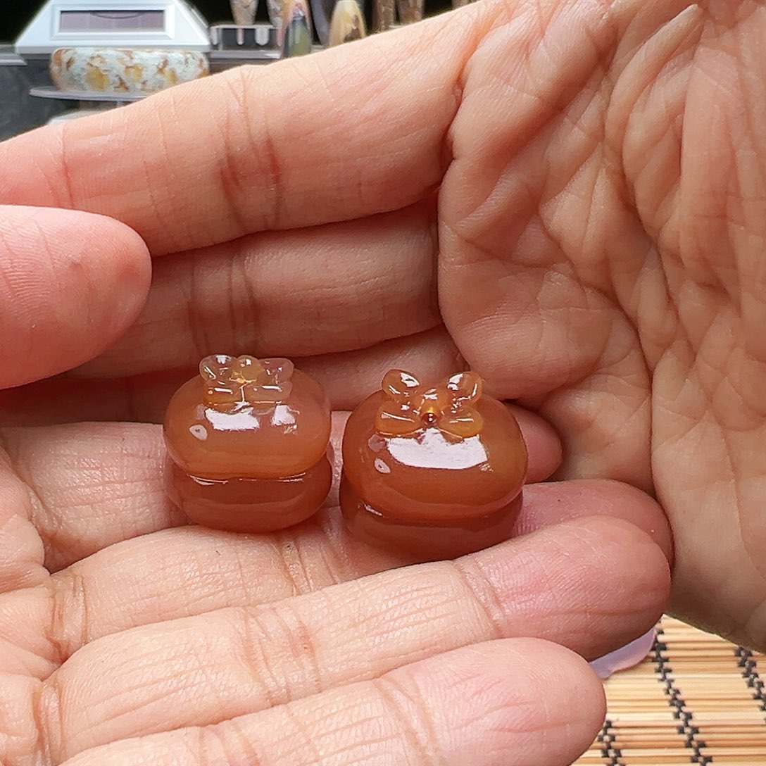 未镶嵌玛瑙/玉髓珠宝半成品随机2发一