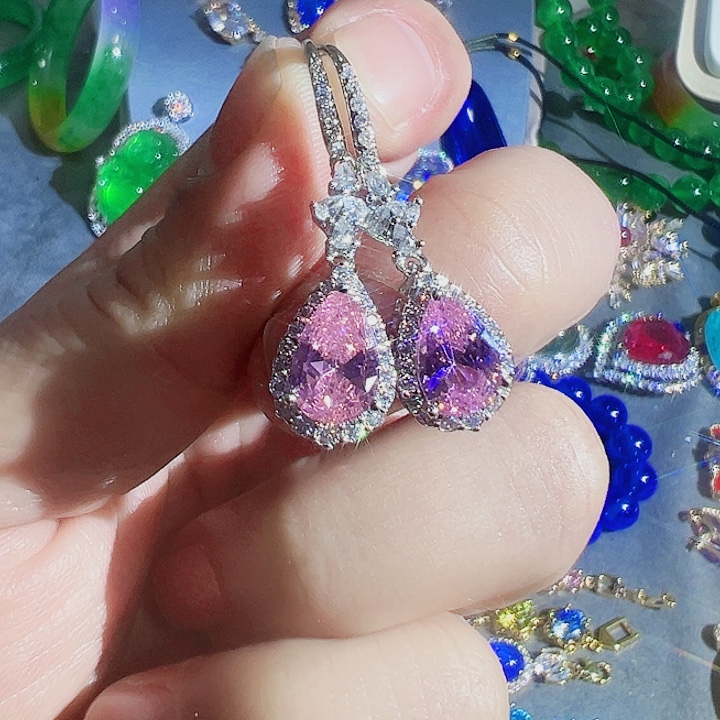 钨金红色蓝色满钻镶嵌