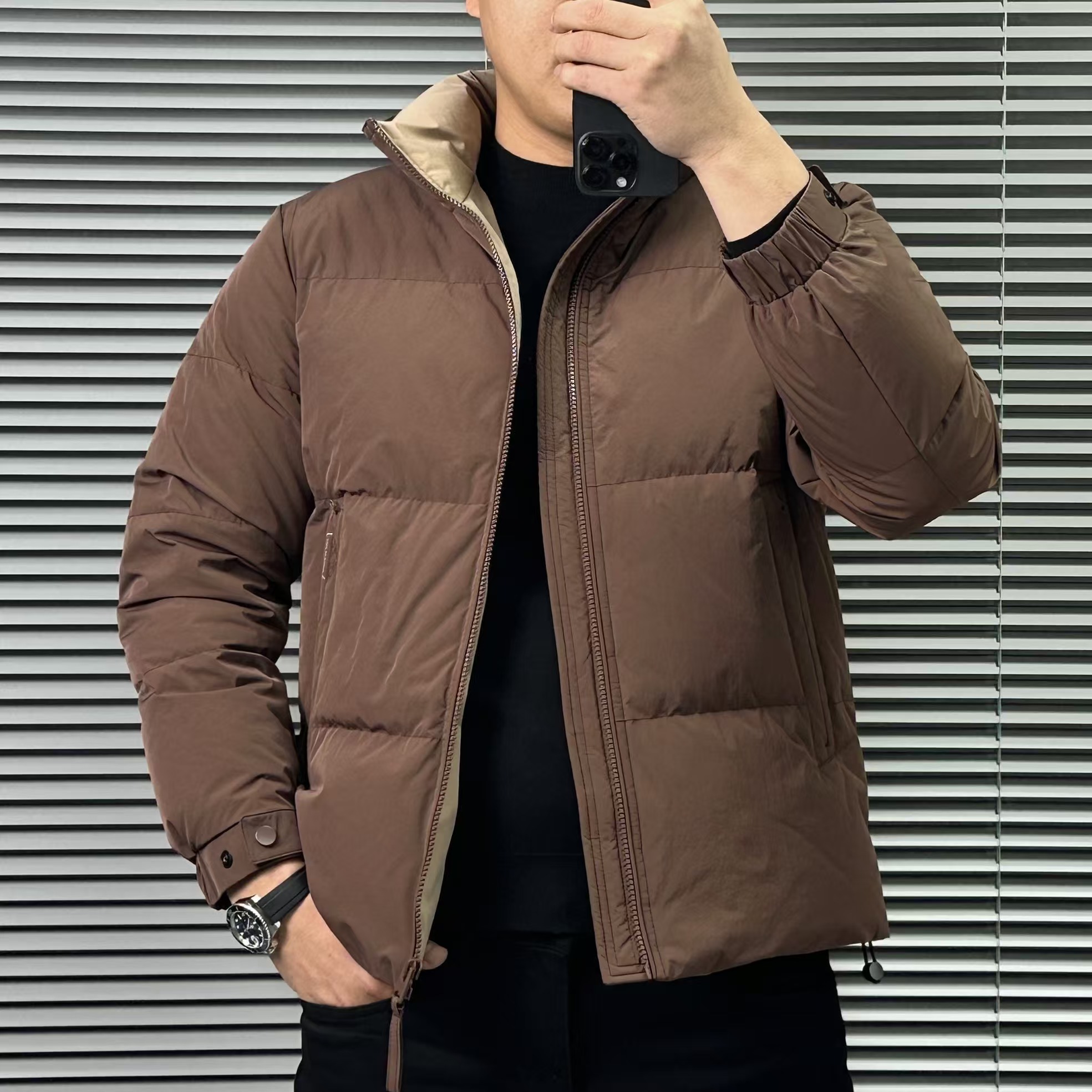 【巴尔赫】冬季加厚保暖男士轻奢高端国风时尚休闲立领羽绒服880088